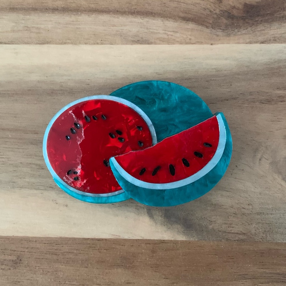 Erstwilder Viva la Vida Watermelons Brooch fruit pin New with defect